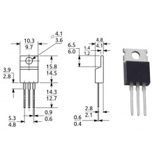 IRF9540 / транзистор P-канал / Id=23A / Uds=100V / Rds=117mΩ / TO-220 / ST