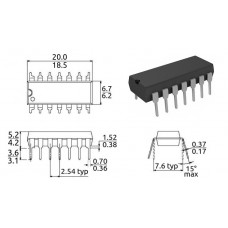 74HC04N (SN) / 6 эл. НЕ (инверторов) / DIP14 / аналог КР1531ЛН1
