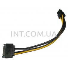 Кабель-переходник силовой для видеокарт / 6 pin (Molex) на 15 pin (SATA)