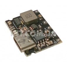 Контроллер заряда Li-Ion на TP4056 с защ. + повыш. DC-DC / USB typeC / LX-LCBST / Uout_dc-dc=4...28V