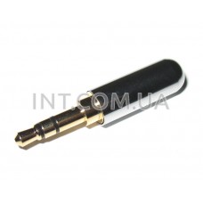Штекер аудио / 3,5 mm / стерео / на кабель / 3 вывода / металл, позолоченный