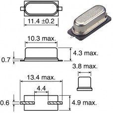 16MHz / 16M16P2/49SMT / кварцевый резонатор / 30ppm / 30pF / CIN / усеченный, smd