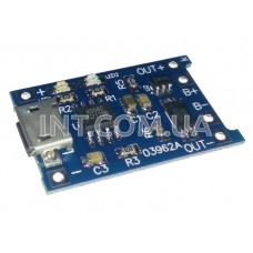Контроллер заряда Li-Ion на TP4056 / micro USB / 5V, 1A / с защитой