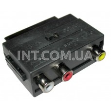 Преобразователь-переходник SCART в З RCA (тюльпан), с перек. направл. сигнала, моноблок, цвет черн.