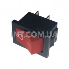 Переключатель клавишный / 220V / 6A / 2 контакта / KCD1-101-1 / с фиксацией / красный