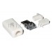 Штекер USB micro / на кабель + корпус (белый) / 5 выводов / ESB22B1101