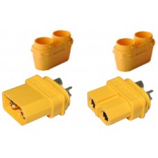 Гнездо и штекер питания DC / XT90H-F/M / AMASS / на кабель, пластик, без колпачов