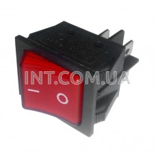 Переключатель клавишный / 250V / 15A / 4 конт. / IRS-201-4C / с фикс./ красный, 2 полож.