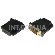 Преобразователь-переходник HDMI в DVI, выполнен в виде моноблока-адаптера, цвет черный