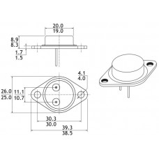 2N3055HV / транзистор NPN / Ic=15A / Uce=100V / f=2.5MHz / TO-3 /CDIL