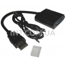 Преобразователь-переходник HDMI в VGA + аудио, цвет черный