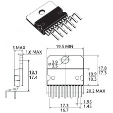 TDA2005R / УМЗЧ / 2 x 10W / AB класс / DBS11/Multiwatt11 / ST