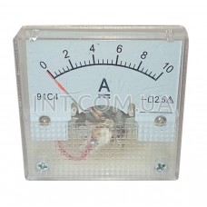 Амперметр (DC) встр. на панель / 91C4 / Imsr=0...10ADC, без шунта, прозр., квадр. корпус, 45x45x35mm