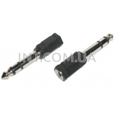 Переходник аудио / штекер 6,3mm стерео - гнездо 3,5mm стерео, пластик
