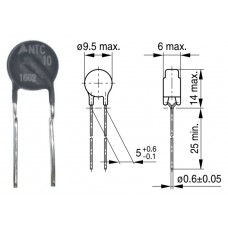 Термистор (терморезистор) / 5E Om (25°C) / B57235S0509M000 / Imax=4.2A / Pmax=1.8W / EPCOS