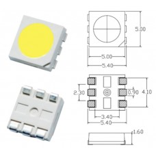 Светодиод / SMD 5050 / белый / JH-5050W14JJ / 24 Lm / 60mA / 140°