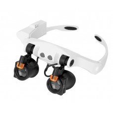 Бинокулярные очки налобные с LED подсветкой / 32225-21SX / увеличение: 3X...25X