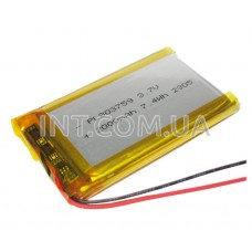 Аккумулятор / Li-Po / LP803759 / 2000 mAh / 3.7V / 10×34×50 mm / 2 провода / с защитой