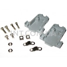 DP-09C (kls1-db-09p-s-g) / корпус для розетки серии D-SUB, серый пластик + крепеж