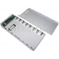 Power Bank на 8 шт. Li-Ion 18650, цвет черный, LCD-дисплей, без АКБ, 2xUSB 5V/1A, 5V/2A