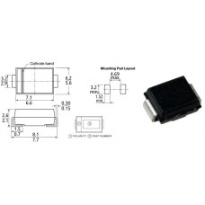 Диод выпрямительный / S3M / I=3A / U=1000V / DO-214AB/SMC  