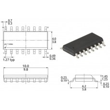 74HC4052D / сдвоенный 4-х канальный аналоговый мультиплексор/демультиплексор / SO16-150 / NXP
