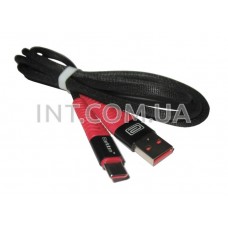 Кабель USB A - USB type-C (тип C) / L=1m / черный, тканевая оплетка