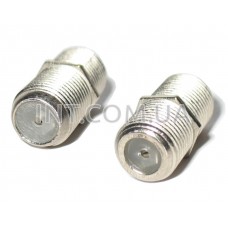 Гнездо F - Гнездо F / монтажное на гайку / серый металл, соеденитель ТВ кабеля