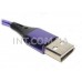 Кабель USB A - USB type C (тип C) / L=0.5m / фиолетовый, тканевая оплетка