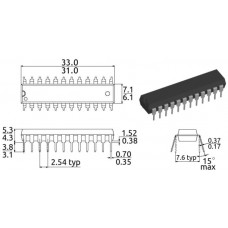 К561ИР6А / 8-и битный шинный регистр / DIP24 / CD4034A