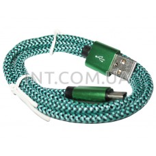Кабель USB A - USB type C (тип C) / L=1m / Defender / зелений, тканевая оплетка