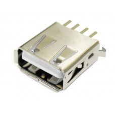 Гнездо USB A / на плату, вертикальное / 4 вывода / KLS1-181B-W / белый