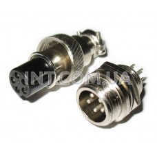 Гнездо+штекер XLR кабельный / серый металл / 5 выводов / 12mm