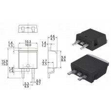 STB80NF10T4 / транзистор N-канал / Id=80A / Uds=100V / Rds=12mΩ / D2PAK/TO-263/DDPAK / VBSEMI