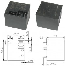 Реле TN90-2T-CS-012VDC / I=40A / U=250VAC/30VDC / Ucoil=12VDC / NO/NC / 32.4×27.5×28mm / TAINUO