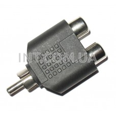 Переходник аудио / штекер RCA - 2 гнезда RCA / пластик