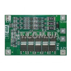BMS модуль защиты 3S Li-Ion (Li-Po) аккумуляторов / HX-2S-JH20 / Imax=40A, U=12,6V