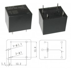 Реле BRD-SS-105D / I=12A / U=250VAC / Ucoil=5VDC / NO/NC / 19x15.5x15.5mm / AFE / 5 ножек