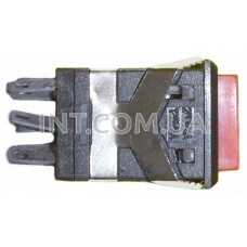 Кнопка корпусная / 250V / 3A / с фиксацией / прямоугольная / с глазком, красный цв. 