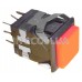 Кнопка корпусная / 250V / 3A / с фиксацией / прямоугольная / с глазком, красный цв. 