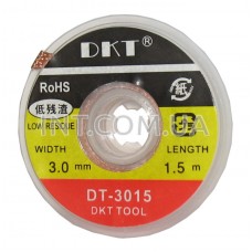 Оплетка для выпайки / DKT-3015 / 3.0mm x 1.5m / DKT-TOOL
