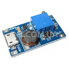 Повышающий DC-DC преобразователь на MT3608 (XY-016) / Uin=2...24V, Uout=5...28V, Iout=2A / micro USB