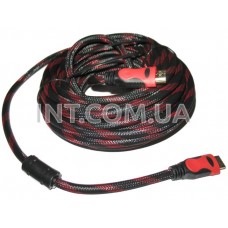 Кабель HDMI - HDMI / L=10m, толщина=8mm / черно-красный 