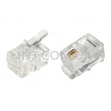 RJ11-4P2C / вилка телефонная на кабель / 2 контакта