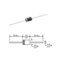 Диод выпрямительный, быстродействующий / SF28 / I=2A / U=600V / DO-204AC/DO-15 / GALAXY / t=35ns
