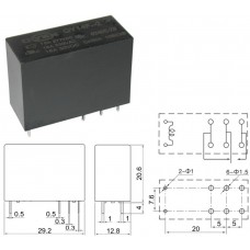 Реле QY14F-2-024DC-ZS / I=16А / U=250VAC / Ucoil=24V / NO/NC / 29x12.8x21mm / QYZK