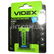 Батарейка / 6F22 (Крона) / Щелочная / 9V / VIDEX / Alkaline, 6LR61