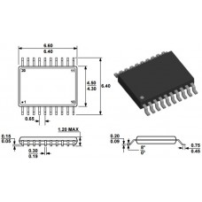 74HC573PW / 8-битный D-триггер-защелка, с 3-я сост. выходов / TSSOP20 / TI/NXP