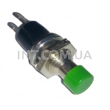 Кнопка корпусная / 250V / 1A / PBS-10B-2 / без фиксации / без подсв. / NO, круглая, зеленая 