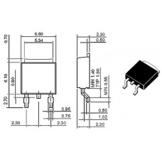 IRLR3103 / транзистор N-канал / Id=55A / Uds=30V / Rds=19mΩ / DPAK/TO-252 / INFINEON
